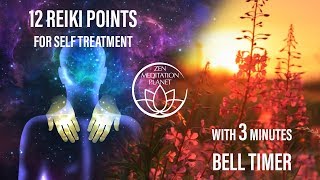 Guided Reiki Timer - 12 Self Healing Therapy Hand Placements, 3 Minutes Bell Alarm
