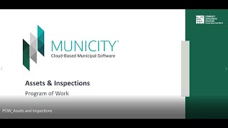 Municity Assets and Inspections Program of Work
