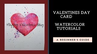 VALENTINES DAY CARD easy Watercolor tutorial for beginners