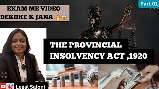 The Provincial Insolvency Act,1920 | Complete video for University Exams |legal Saloni