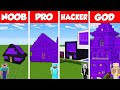 Minecraft Battle: NOOB vs PRO vs HACKER vs GOD: NETHER PORTAL HOUSE BASE BUILD CHALLENGE / Animation