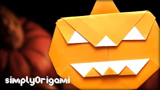 ORIGAMI Jack O'Lantern | make an EASY paper HALLOWEEN PUMPKIN | How To 🌸 | by Anita Barbour