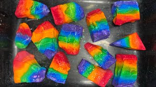 ASMR // RAINBOW DYED BSN GYM CHALK CHUNKS // SOFT \u0026 DUSTY // SATISFYING VIDEOS