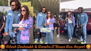 Ritesh Deshmukh with beautiful Wife Genelia D' Souza Spotted mumbai Airpot #riteshdeshmukh #viral