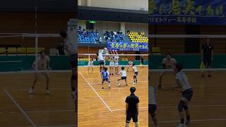 ３枚ブロックの上から　U18 小野駿太 　聖隷クリストファーvs大同大学