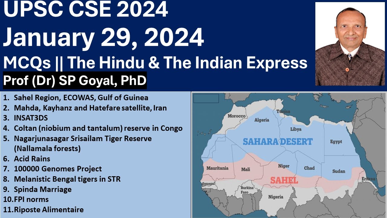 Daily Current Affairs | MCQs | January 29, 2024 | UPSC Prelims And ...