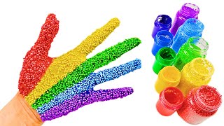 Satisfying Video l How To Make Rainbow Hand with Paint Colors \u0026 Foam ASMR ​#249