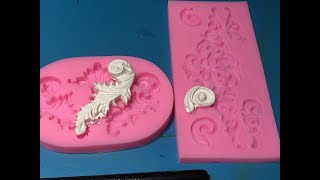 Rainmae 4 Pcs Baroque Fondant Silicone Molds, Relief Flower Lace Chocolate Mould, Scroll Lace Review