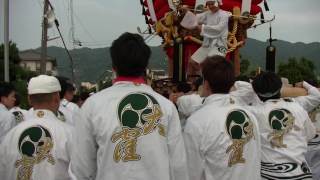 2017年高安夏祭り7月16日 本宮17時53分大窪太鼓台担ぎ合い