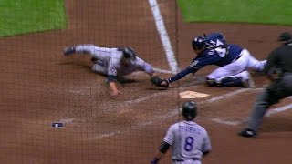 COL@MIL: Braun cuts down Reynolds at the plate