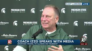 Coach Izzo holds press conference ahead of trip to Illinois