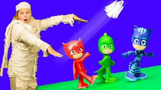 Assistant is a Mummy! PJ Masks Romeo makes her Spooky with Vampirina