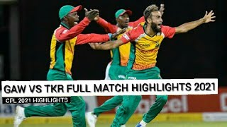 GAW VS TKR CPL 2021 Full Match Highlights | Guyana vs Trinbago CPL 2021 today match highlights