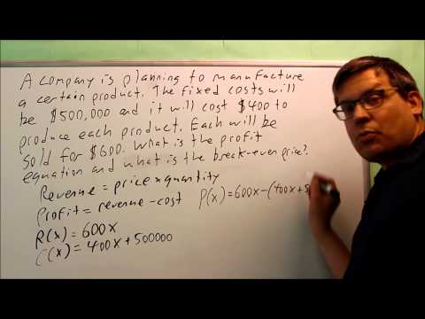 Profit, Revenue, Cost Linear Function Word Problem Profit, Revenue, Cost Linear Function Word Problem