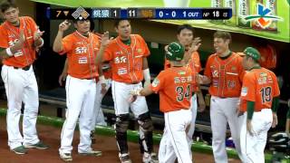 20130806 CPBL 猿 VS 獅 7下 楊松弦 再添一分