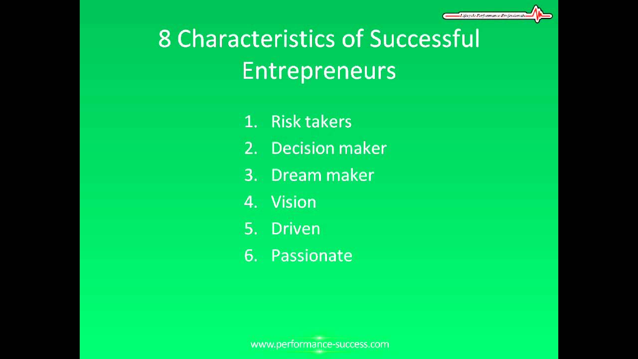 8 Characteristics Of Successful Entrepreneurs - YouTube