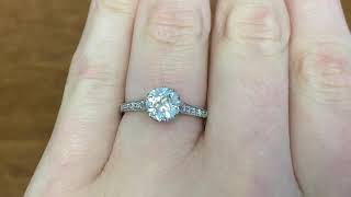 1.06ct Center Old European Cut Diamond Platinum Engagement Ring - Rouen Ring - Hand Video