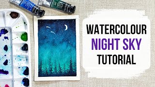 Watercolour night sky tutorial for beginners QUICK and EASY