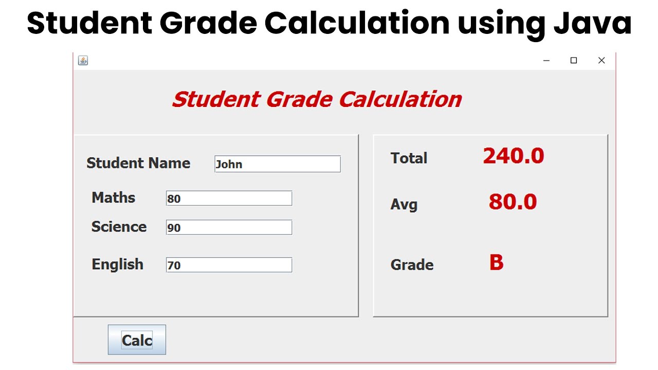 Student Grade Calculation Using Java Youtube