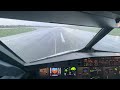 captain s view of rainy landing at cochin international airport