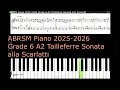 ABRSM Piano 2025 - 2026 Grade 6 A2 Tailleferre Sonata alla Scarlatti