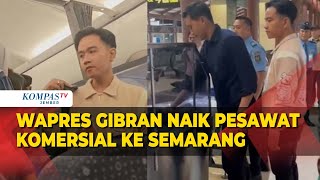 Momen Wapres Gibran Naik Pesawat Komersial saat Kunker ke Semarang