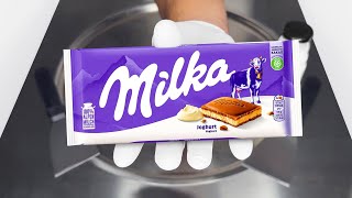 Milka Yoghurt Chocolate Ice Cream Rolls || ASMR Satisfying Sounds | Joghurt Chocolate