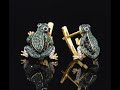 frog earrings in 18k yellow gold over sterling silver