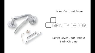 INFINITY DECOR - Senza Lever Door Handle Satin Chrome | Lever on rose door handles | Door Handle set