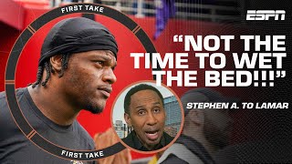'NOT THE TIME TO WET THE BED!' 😯 - Stephen A. sends a message to Lamar Jackson |