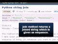 PYTHON Tutorial : Python string join