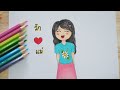 วาดรูปวันแม่แบบง่ายๆ น่ารัก💕| วาดรูป | How to draw Mother's Day