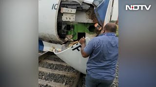 Watch: Vande Bharat Train Damaged After Hitting Buffalo Herd In Gujarat
