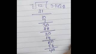 Find the decimal representation of 22/7 ? class 9th / r.d.sharma