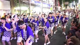 後楽連  神楽坂まつり2018 阿波踊り大会 神楽坂通り会場 流し踊り