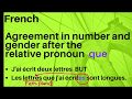 Agreement number and gender in passé composé with Avoir