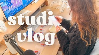 🎀 designing mystery bags, unboxing new products \u0026 packing happy mail | studio vlog