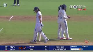 #Ind w vs eng w test Day3 highlights India win a match Dipti Sharma 9wickets #