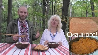 Риба тушкована. Форшмак. Салат «шуба» (оселедець під шубою).  Смачного!