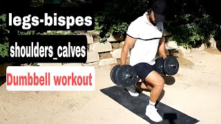12 minute (biceps _ legs  shoulders calves ) dumbbell workout