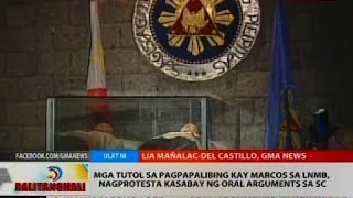 Mga tutol sa pagpapalibing kay Marcos sa LNMB, nagprotesta kasabay ng oral arguments sa SC