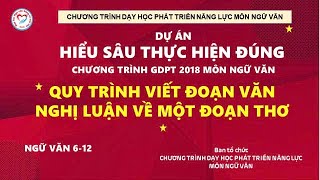 QUY TRÌNH DẠY VIẾT ĐOẠN VĂN NGHỊ LUẬN VỀ MỘT ĐOẠN THƠ ĐÁP ỨNG YÊU CẦU CẦN ĐẠT  CTGDPT 2018