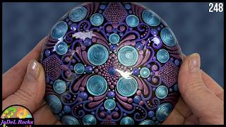 Blue Quartz Swirl | Dot Mandala Art Rock Painting Tutorial