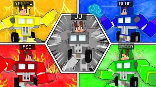 All Element JJ Transformers - Fire vs Water vs Grass vs Wind with Mikey - Maizen Minecraft Animation