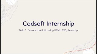 🛩️Build your first portfolio Website | Codsoft Internship Task 1 | HTML, CSS, Javascript |👩🏻💻