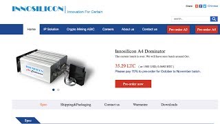 INNOSILICON A4 Dominator 280MH/s 1050w Litecoin ASIC MINER | Available For Pre-Order