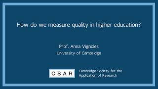 CSAR: Professor Anna Vignoles