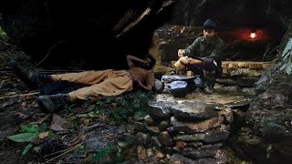 I Find a Cave That Will Stand for a Thousand Years mud hs dest - Making a Cave With Fire, DIY, ASMR