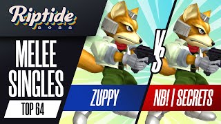 Zuppy vs Secrets - Melee Singles Top 64 - Riptide 2022 | Fox vs Fox