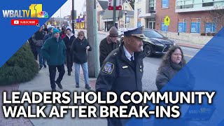 Leaders hold community walk after string of break-ins in Catonsville